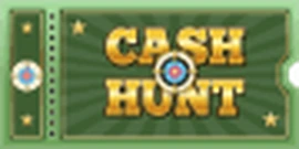 Ergebnisplättchen „Crazy Time Cash Hunt“.
