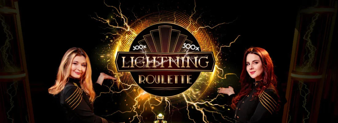 يستضيف Lightning Roulette البث المباشر بجانب شعار اللعبة